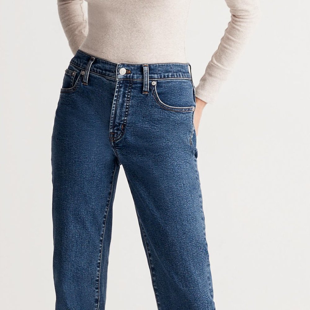 NWOT the perfect vintage straight jean in bright indigo wash: instacozy edition